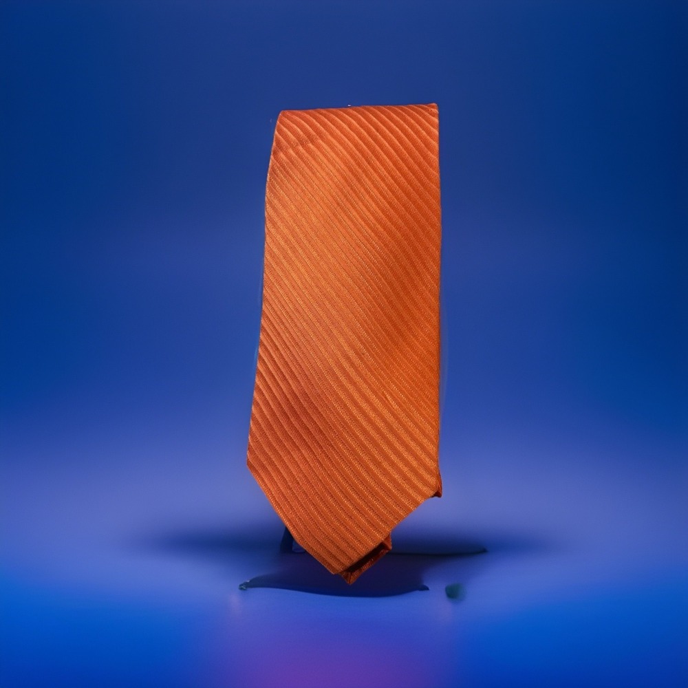 Men's George Silk Tie Royal Orange  Designer Neck tie(22A)